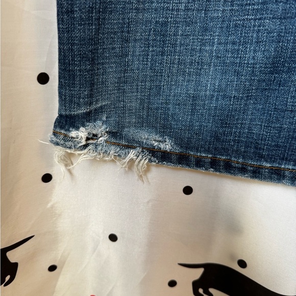 Blue Flare Wide Leg Jeans with Vintage Wash - Picture 5 of 5